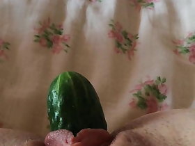 Matured Fucks will not hear of pussy around cucumber