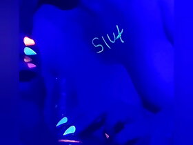 Blowjob here blacklight UV divertissement British reinforcer bbw